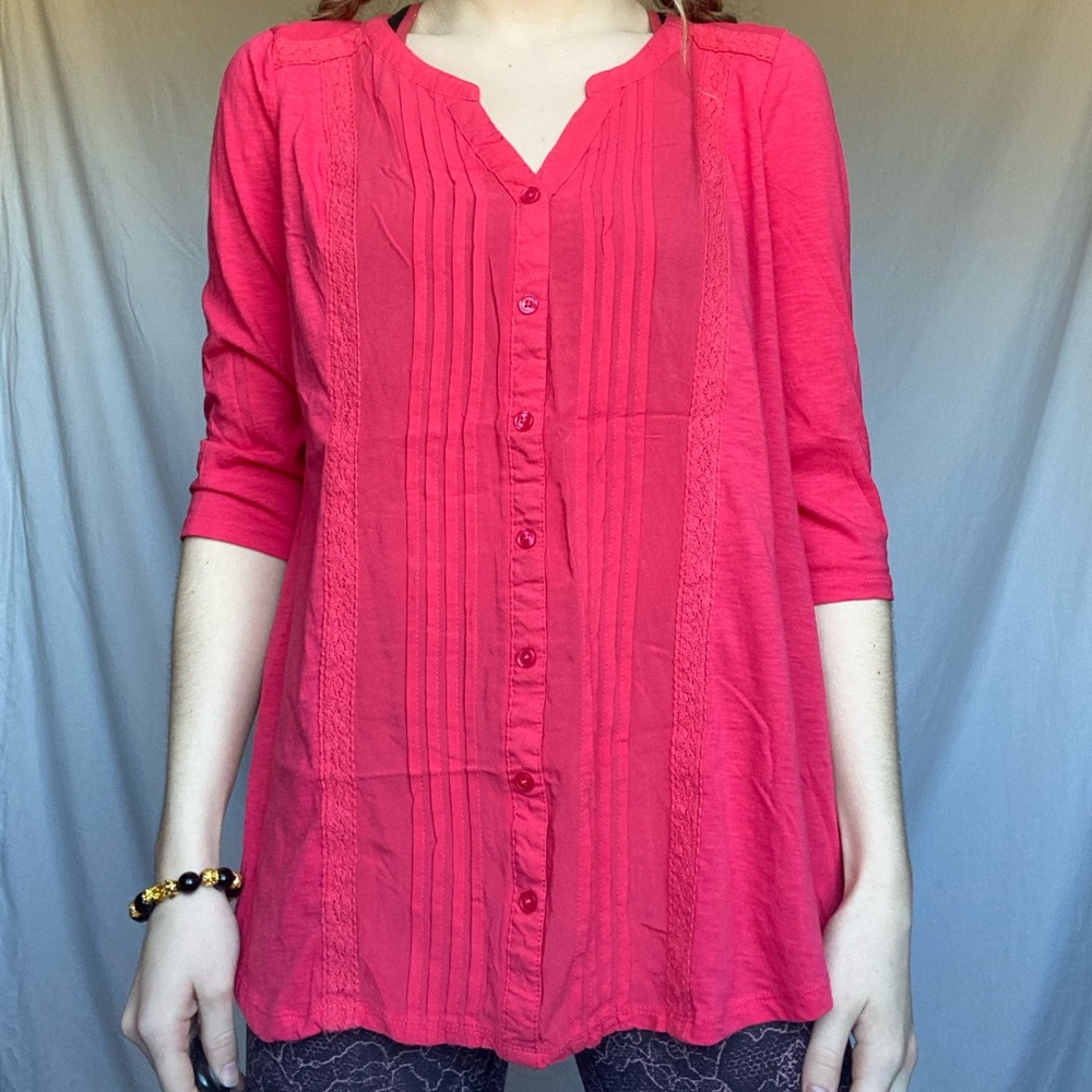 Oh Baby By Motherhood Medium Pink Button Up